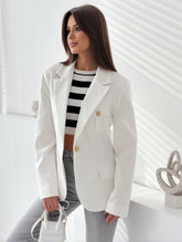 Aurohaya Women's Solid Color Blazer with Pockets Long Sleeves Elegant Casual Fashion Jacket